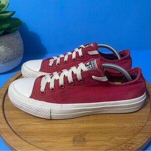 Converse All-Star II Lunarlon Athletic Sneakers Red Canvas Tennis Shoes Size 8